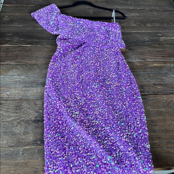 Catchall Alexandra velvet sequined one shoulder bodycon midi dress NWT size M - Picture 9 of 11